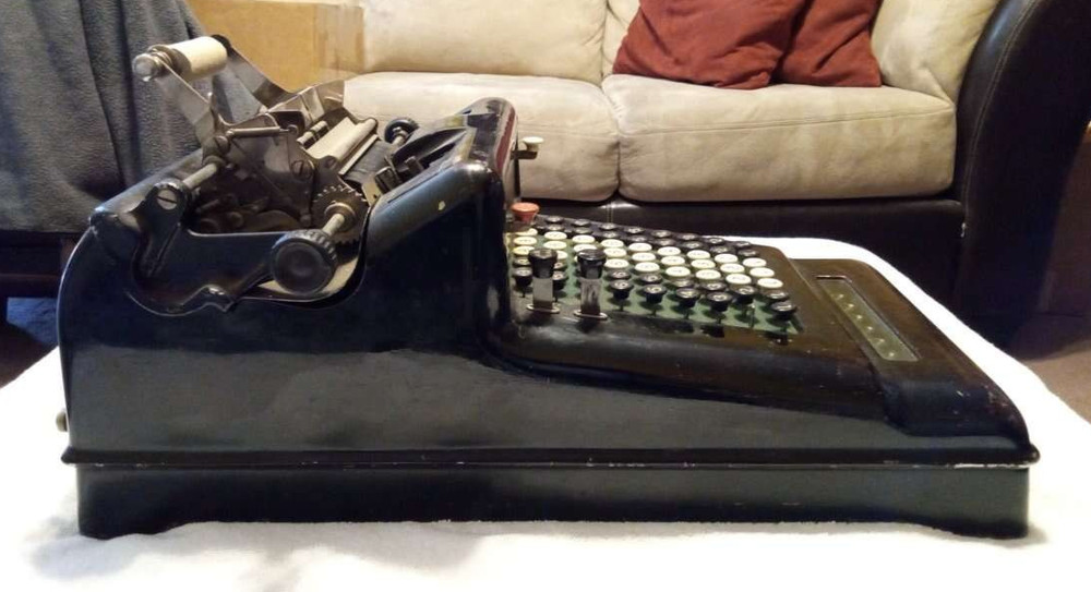 Antique Burroughs 7 Column Hand Crank Adding Machine