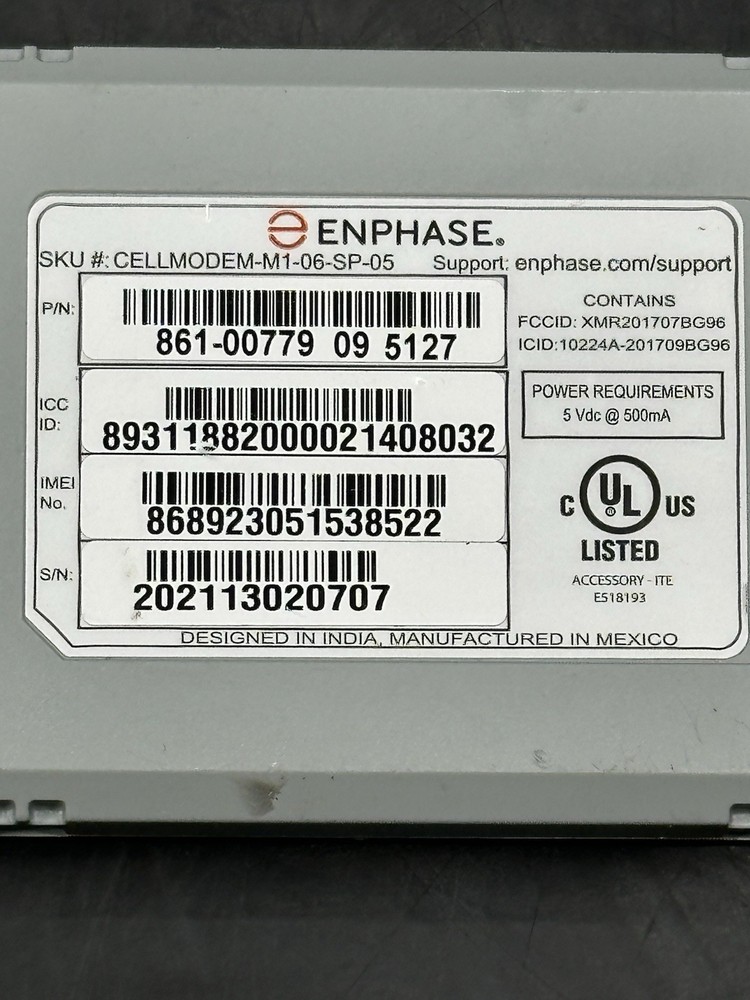 Enphase M1-06-SP-05 Cell Modem ( As Is )