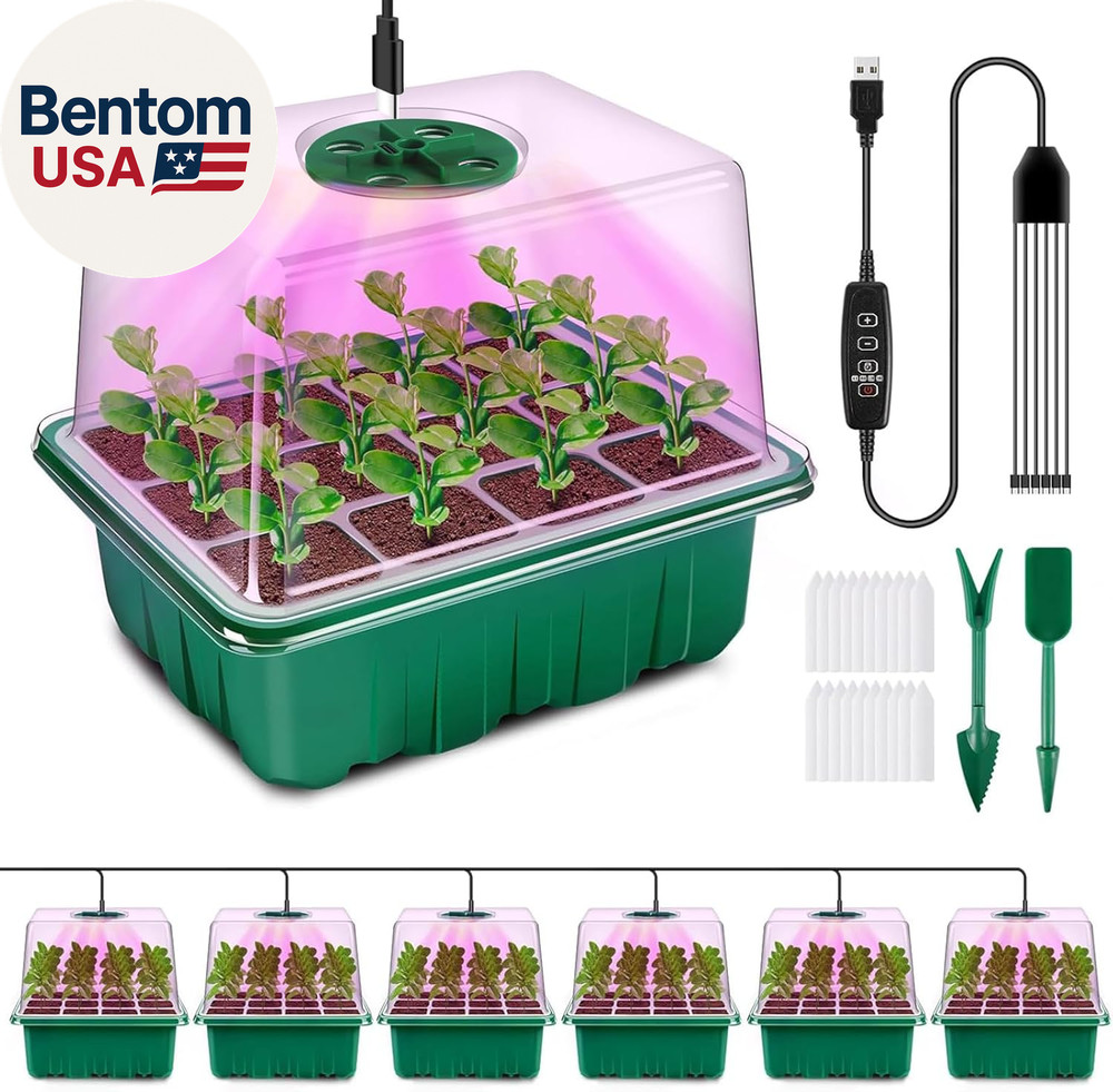 Seed Starter Tray with Grow Light, 6 Pack Seed Starter Kit with Timing Controlle