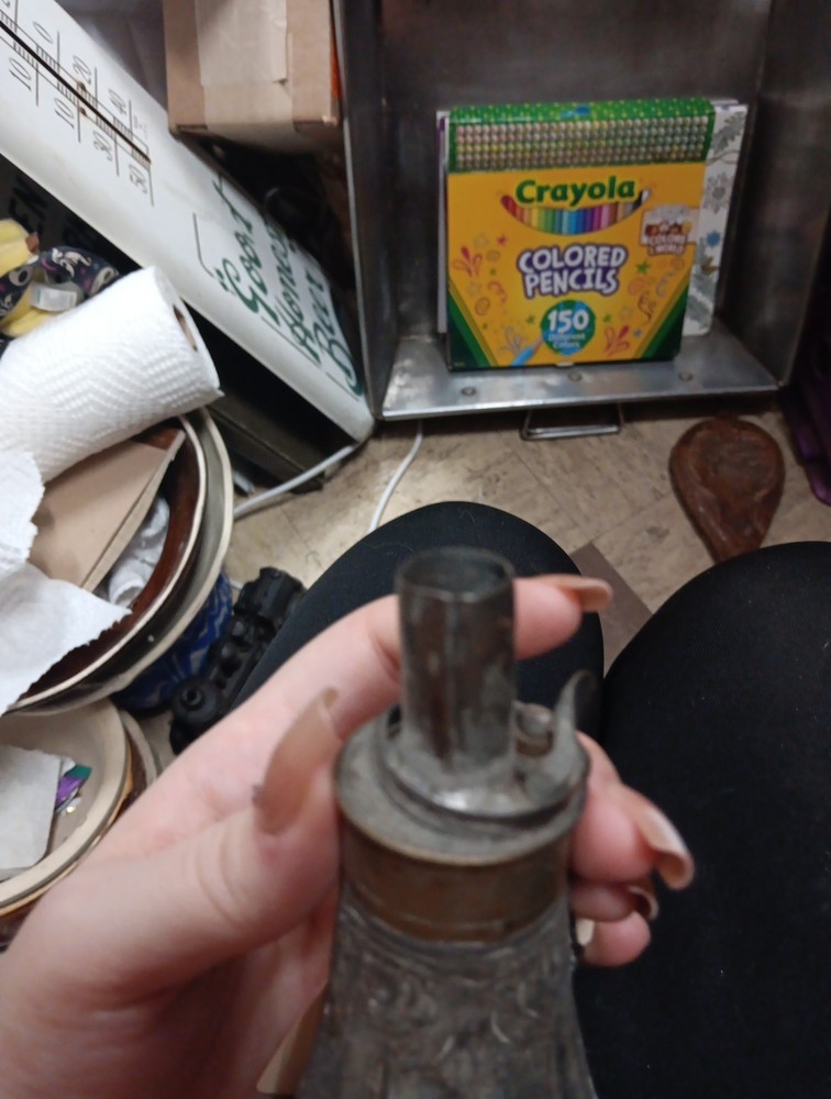 antique powder horn flask