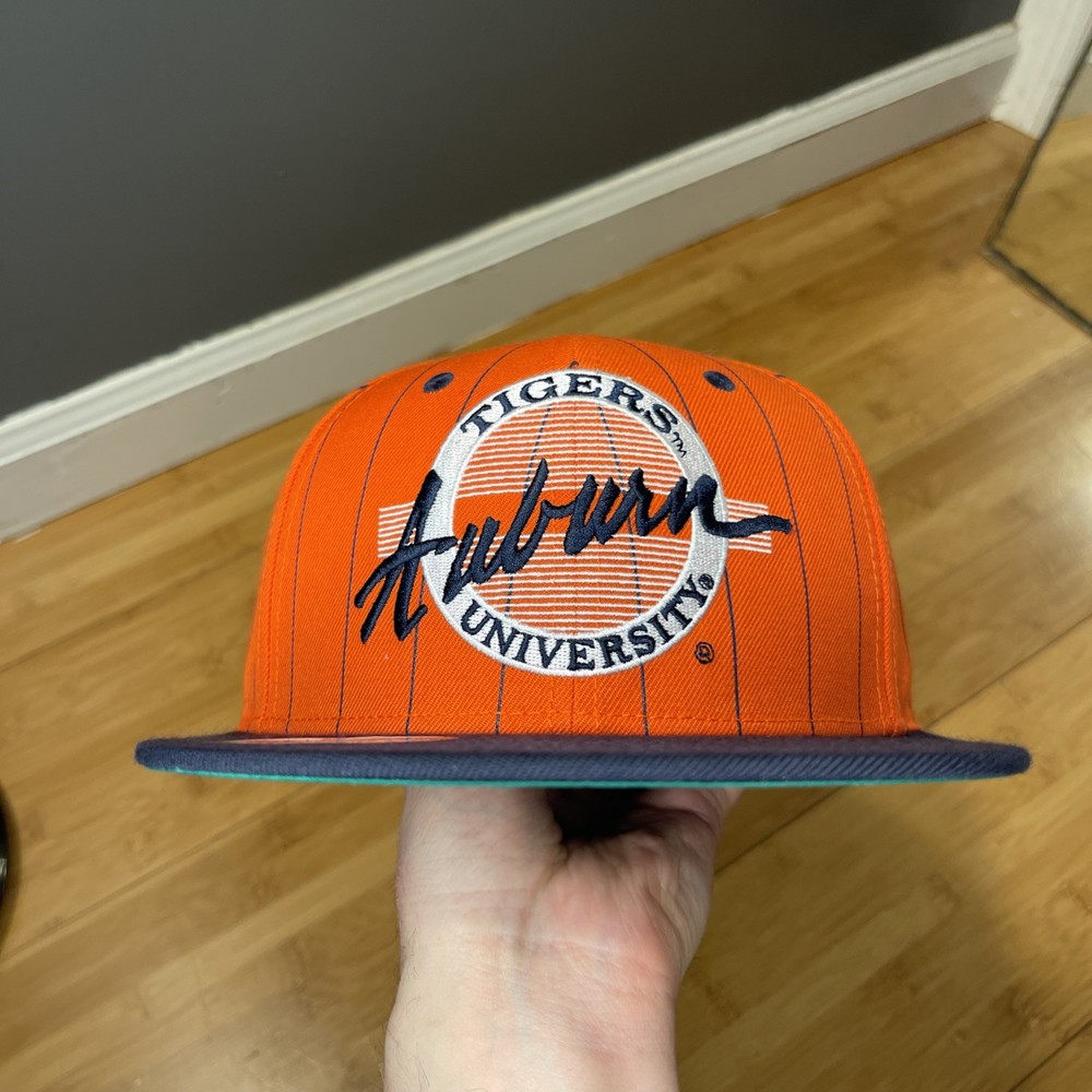 The Game Auburn Tigers Circle Logo Pinstripe Retro Script Snapback Hat War Eagle