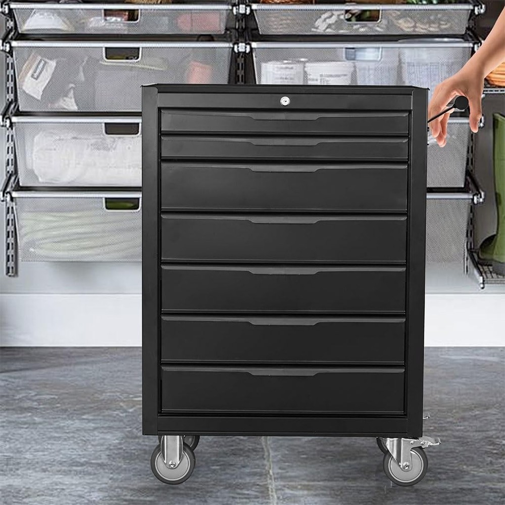 7-Drawer Rolling Tool Chest, Roll Around Storage Organizer Tool Cart with Wheels