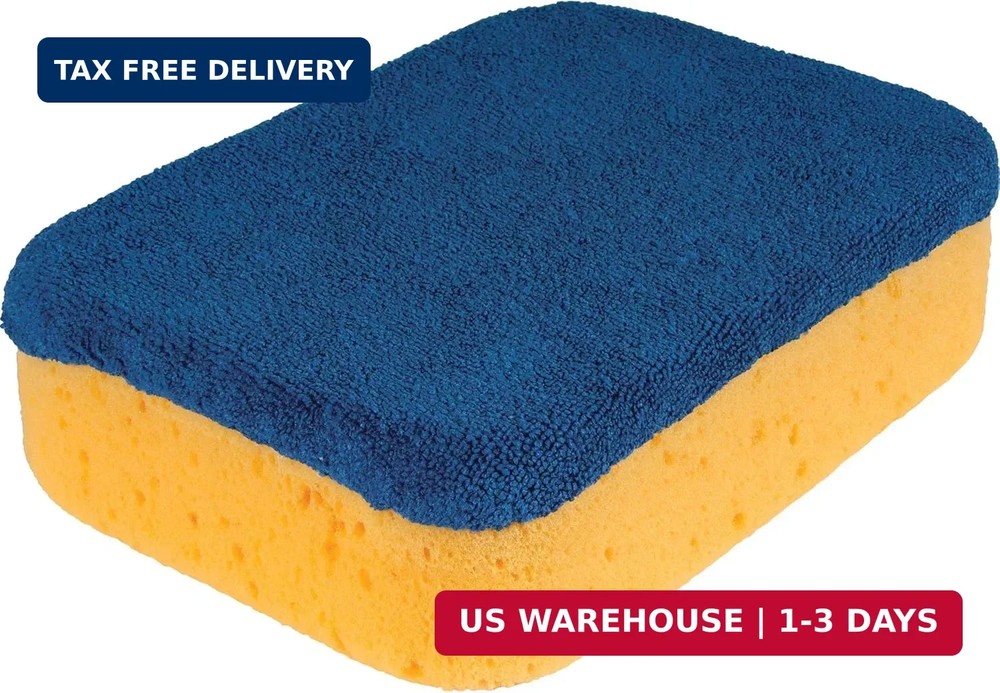 QEP Microfiber Polishing Sponge - Dual Surface Sponge and Microfiber Pad