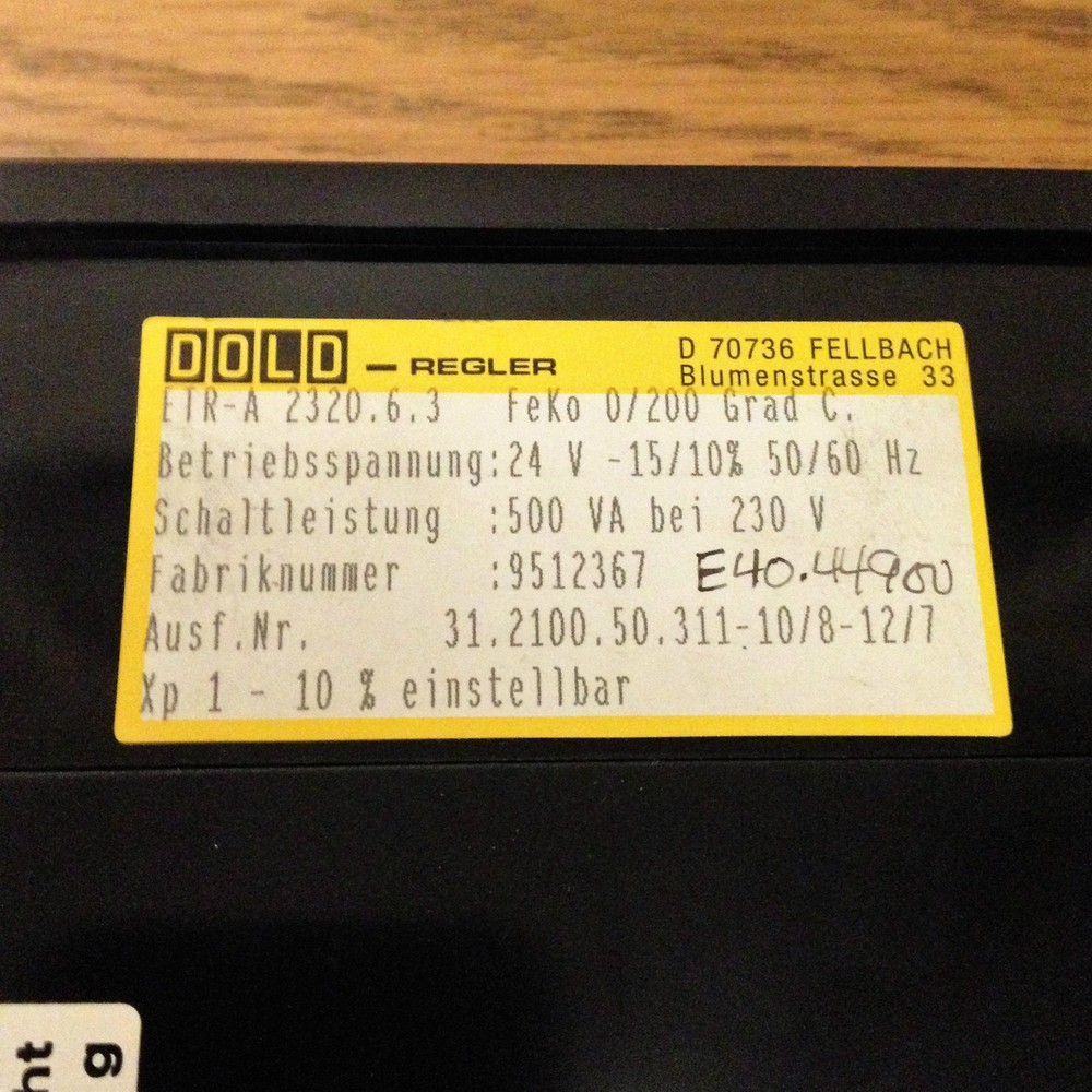 DOLD ETR-A 2320.6.3 24VAC TEMPERATURE CONTROLLER