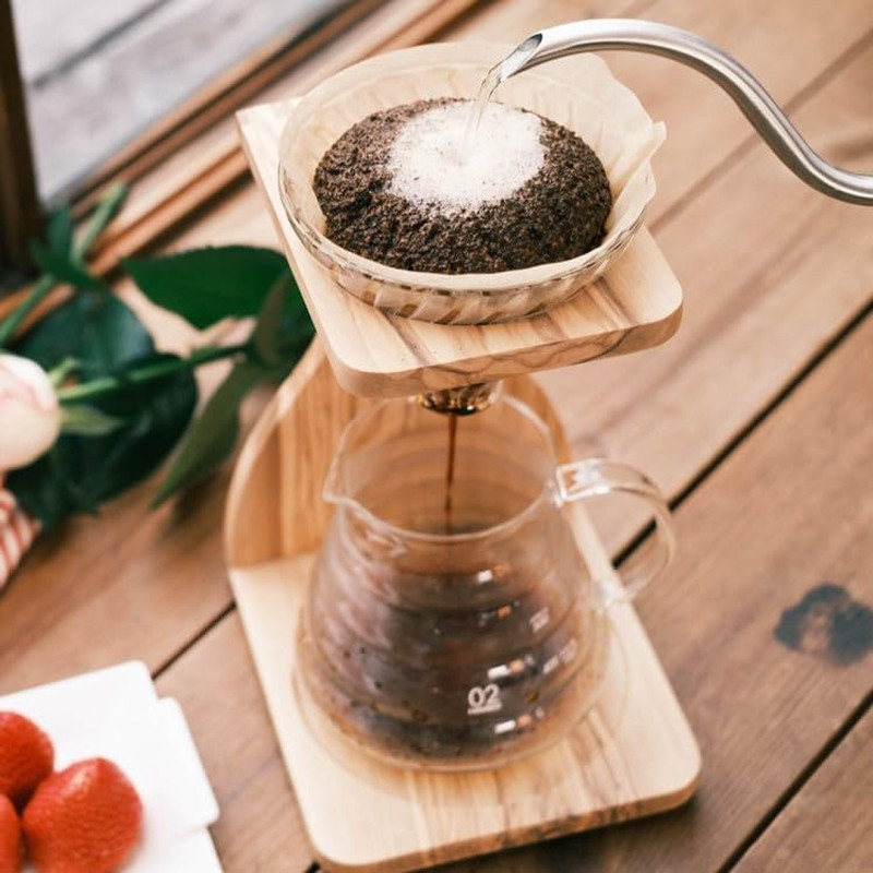 V60 Olive Wood Pour over Stand Set