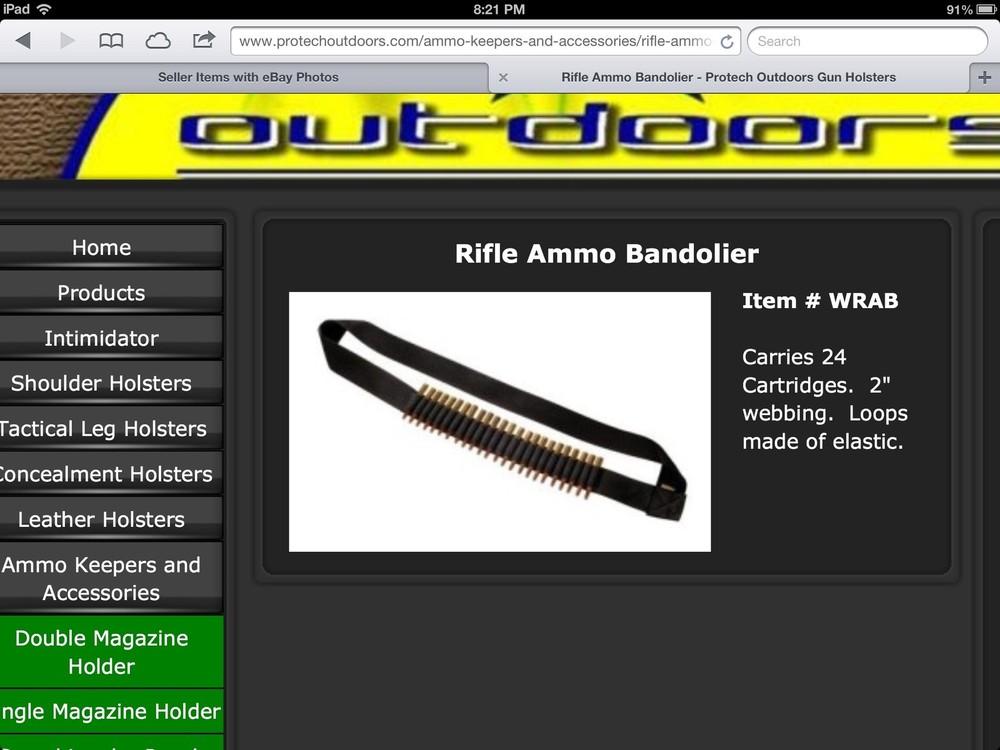Rifle Ammo Bandolier Shoulder Strap Holds 24 Shells will also fit 410 shells