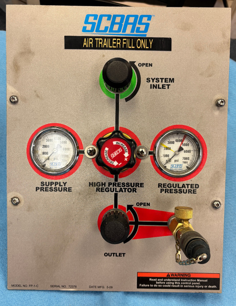 Used SCBA Air Trailer Fill Panel