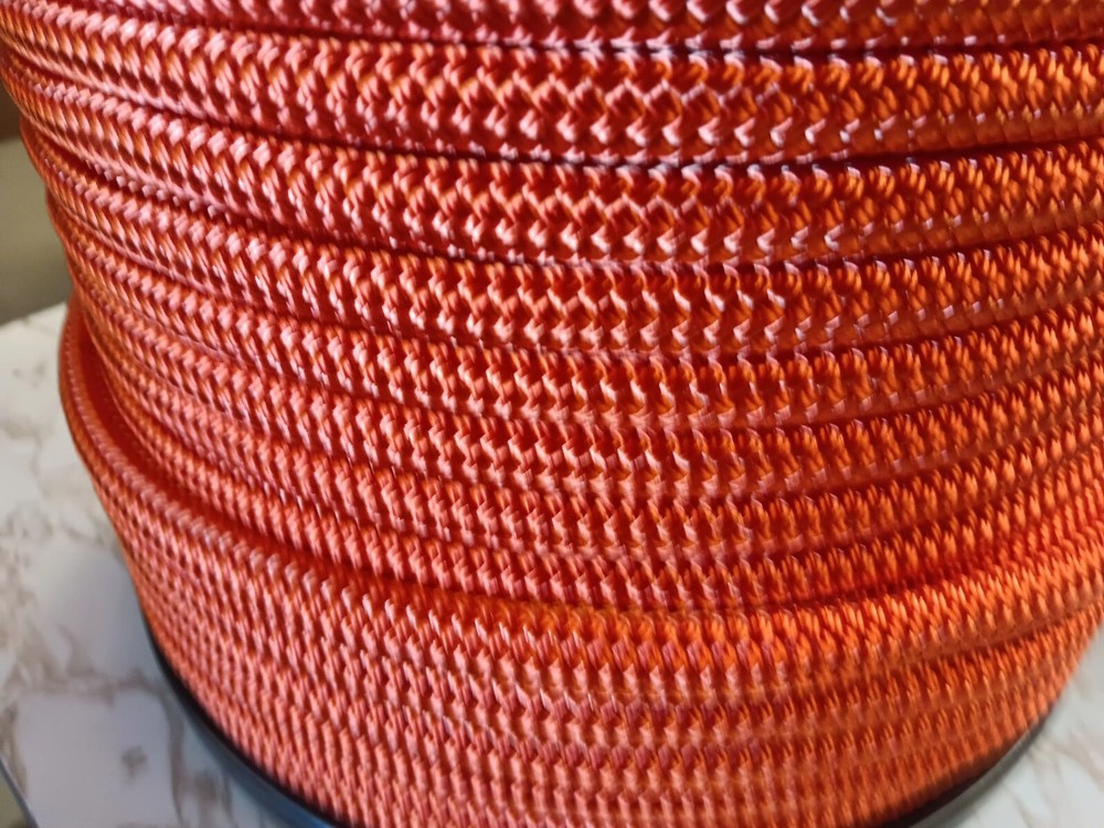 9/16 x 200 ft. Double Braid-Yacht Braid Polyester Rope. Burnt Orange