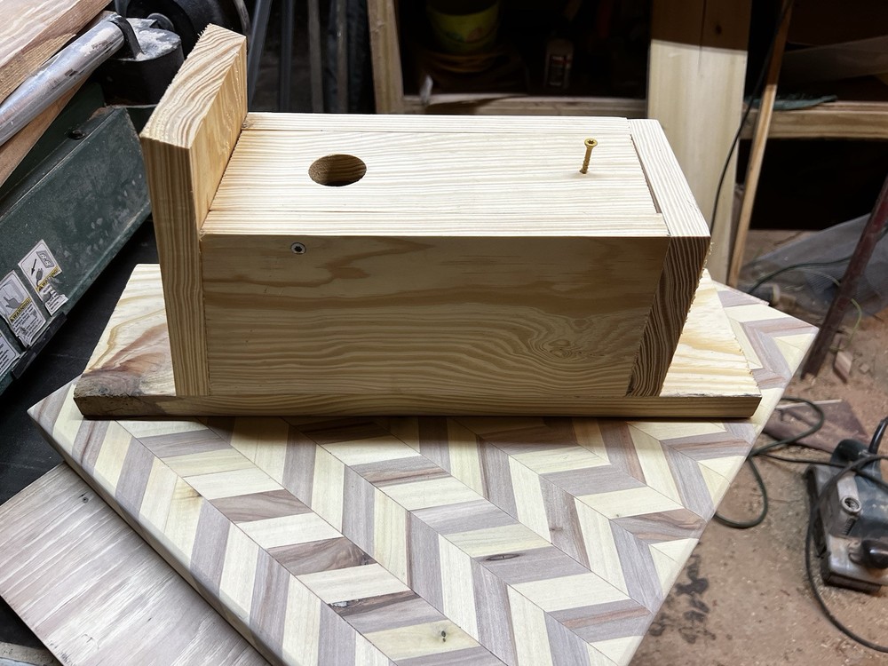 Blue Bird Box Made From Yellow Pine