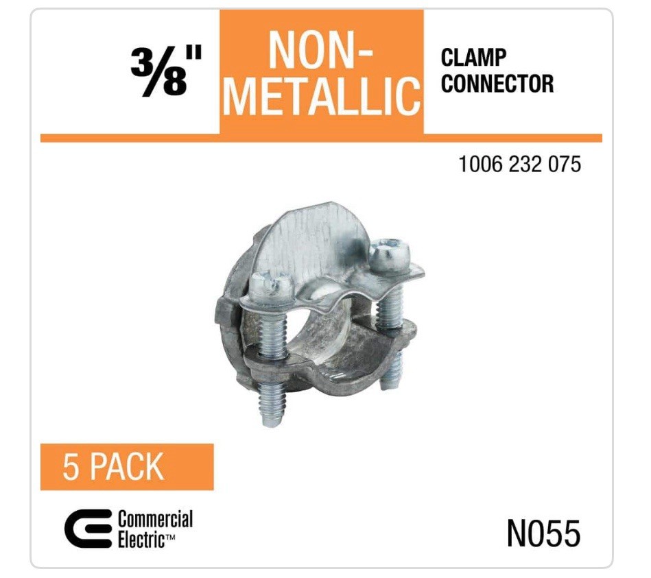 3/8 In. Non-Metallic Clamp Connector (5-Pack)