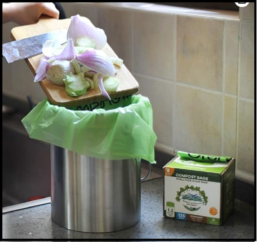 GreFusion Compostable Bags for Kitchen Compost Bin 1.2 Gallon,125 Count,Compost