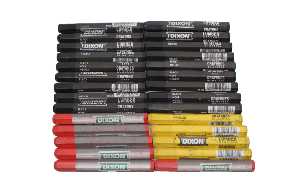28 Assorted Dixon lumber crayons Black Red Yellow