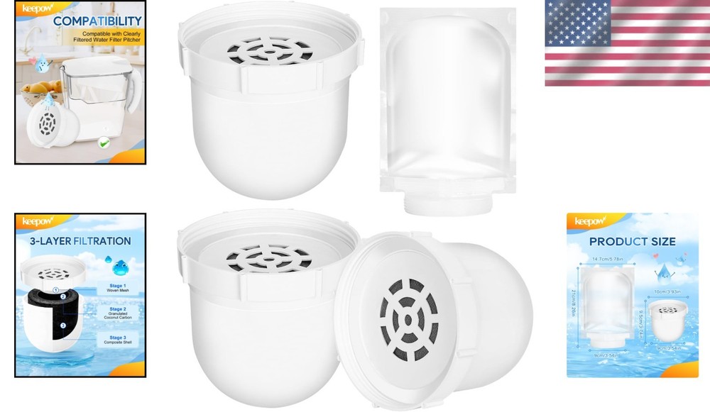 Water Filters Compatible with Clearly Filtered Water Pitcher,3Pack