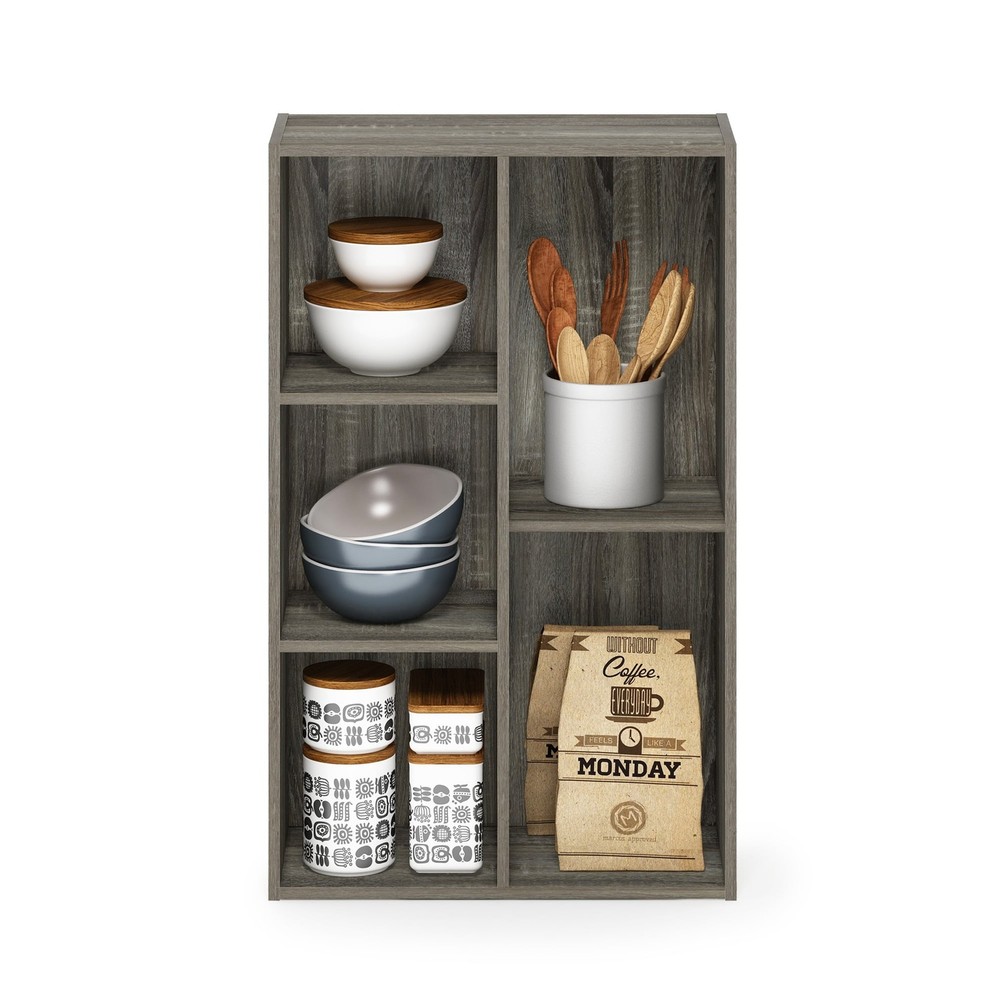5-Cube No Tool Assembly Open Shelf White W/ Small Space & Easy Setup