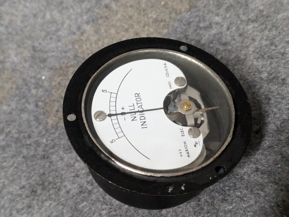 Marion Instruments Division Null Indicator Panel Meter -5 to +5, #21 HS2