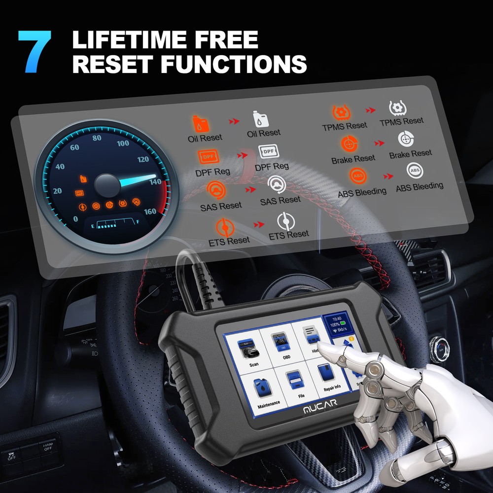MUCAR CS6 Auto OBD2 Diagnostic Scan Tool Scanner Code Reader ABS SRS ECM TCM BCM