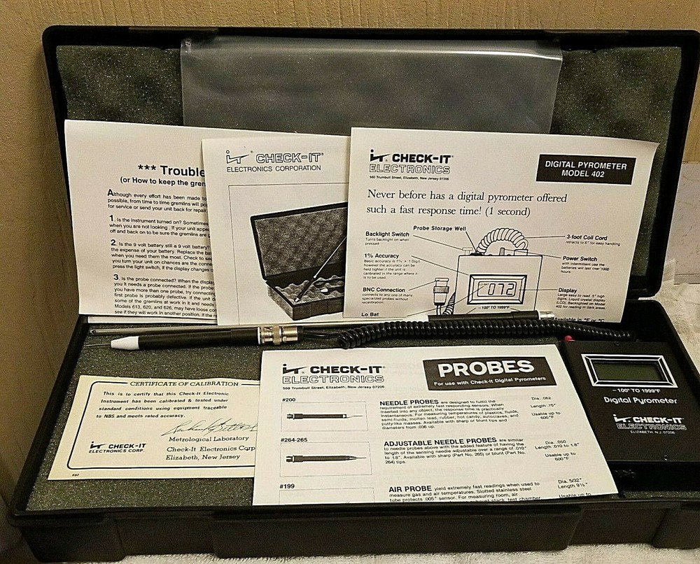 Check-It Model Set 602 Service Engineer Digital Pyrometer Set HVAC Applications