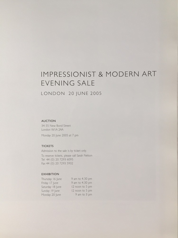 Sotheby's Catalog Impressionist & Modern Art 2005 Softcover Reference Degas Gris