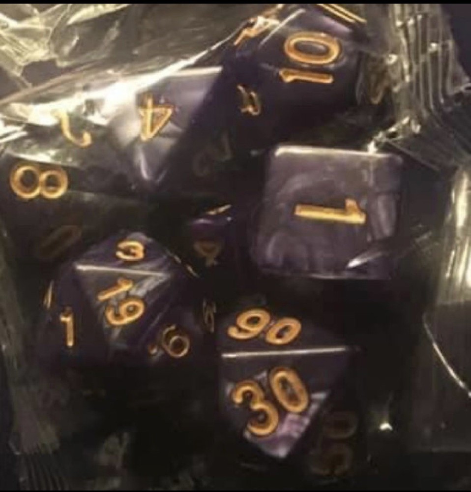Blessed Metaphysics Roll Dice - Acrylic - Blue White / Black Numbers - 7Pcs/1Pcs