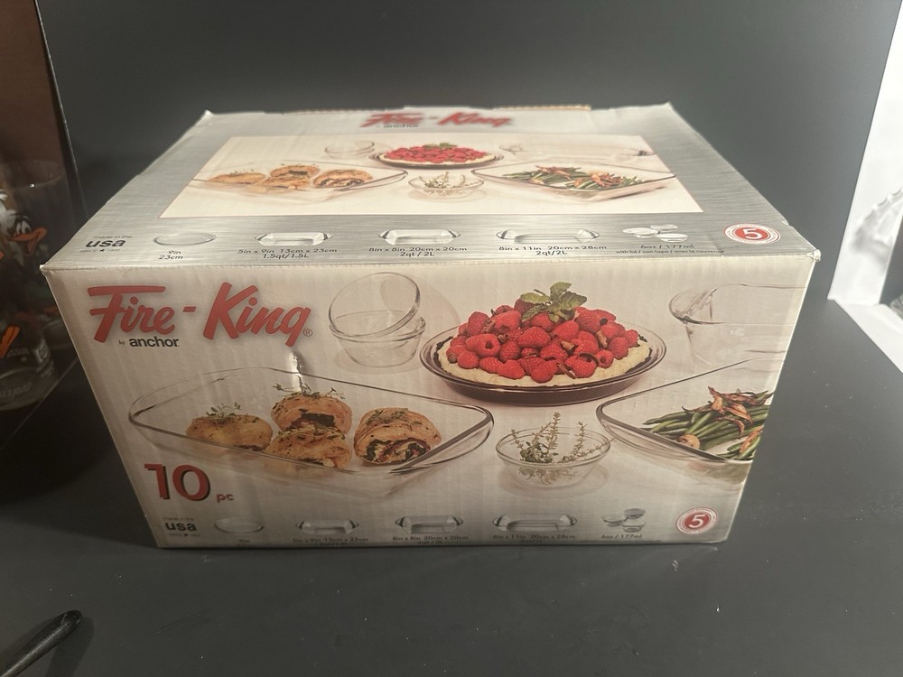 Fire King 10 Piece Bakeware Set New In Box
