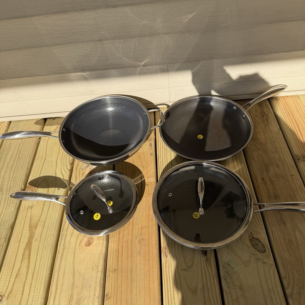 Hexclad Hybrid Cookware 6 Piece Set Preowned Great Condition