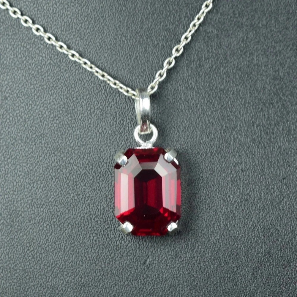 Natural Certified 20 Ct Red Ruby Gemstone Pendant In Solid 925 Sterling Silver