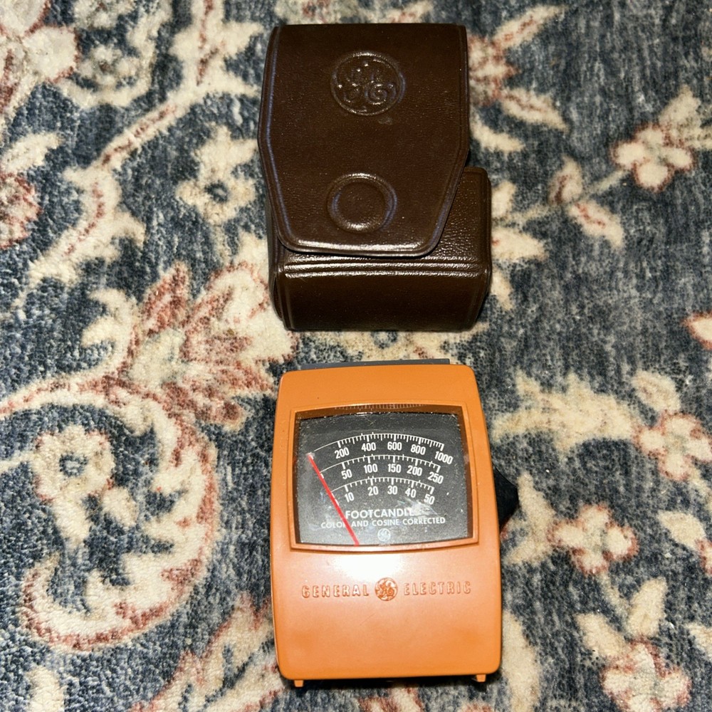 GE General Electric Light Meter Type 214 With Case Working
