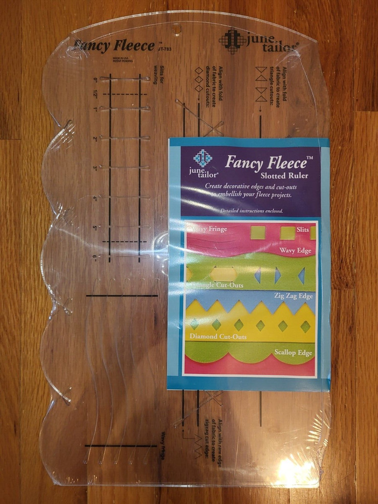Fancy Fleece 783 Diamond, Triangle Cutouts, Wavy Edge Slotted Ruler