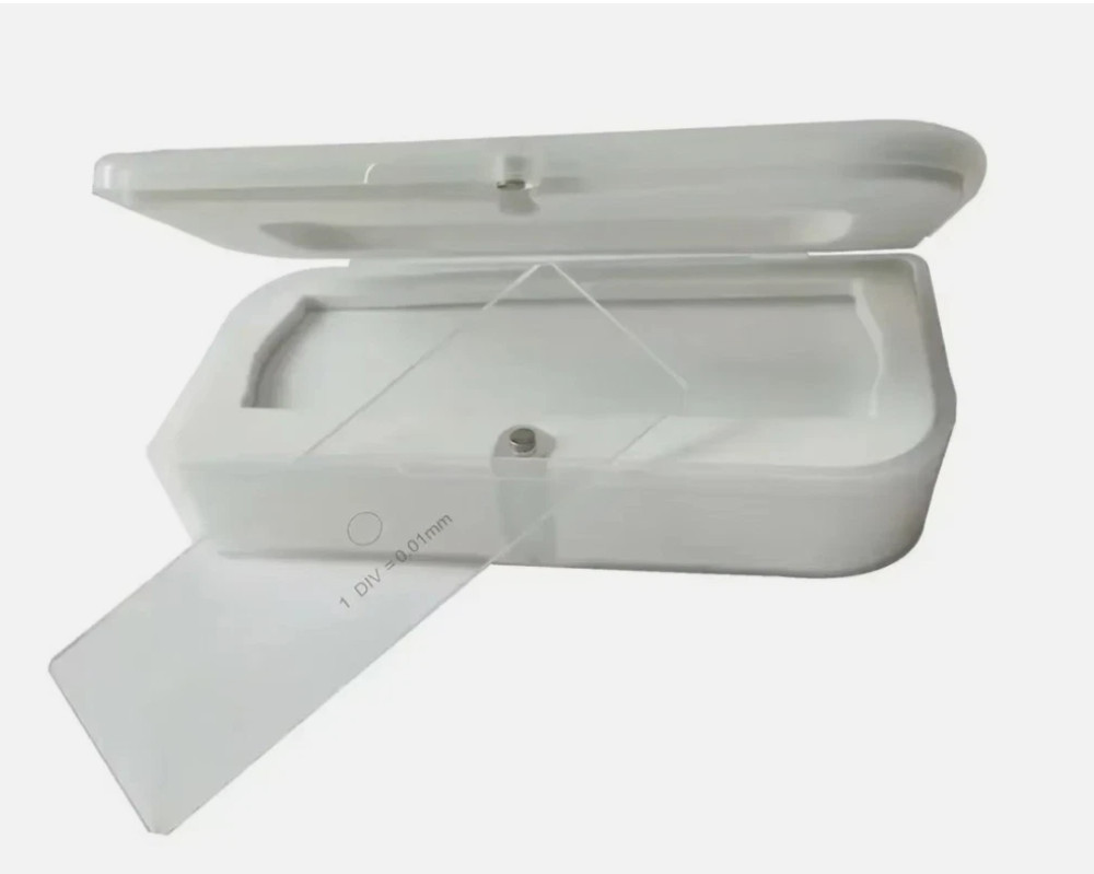 1PC Microscope Micrometer DIV 0.01mm Grid Reticle Glass Calibration Ruler