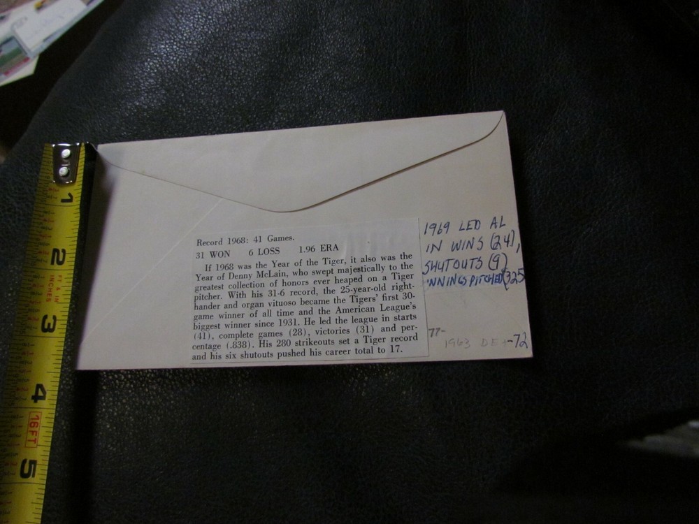 Denny McLain Autographed Envelope JSA Auction Certified