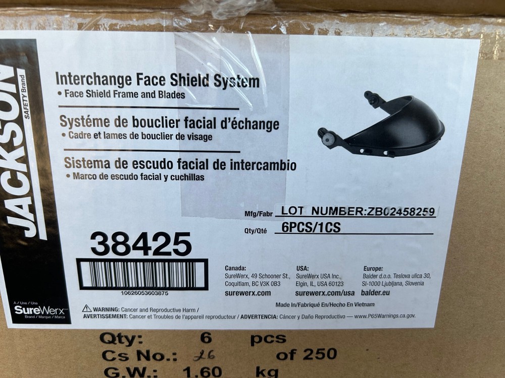 6x Jackson Hard Hat Interchange Face Shield System Frame & Blades 38425 welding