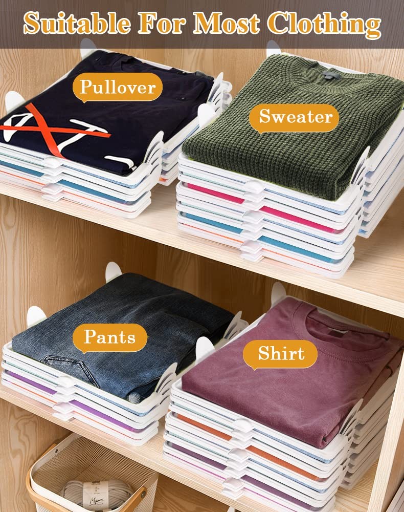 TShirt Organizer for Clothes Storage Stackable Closet Organizer with Easy Acc...