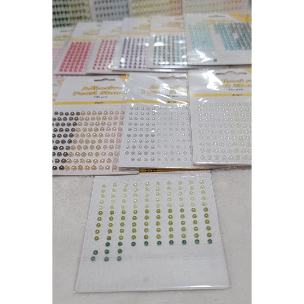 Adhesive Pearl Stones 17 pack Crafters BUNDLE