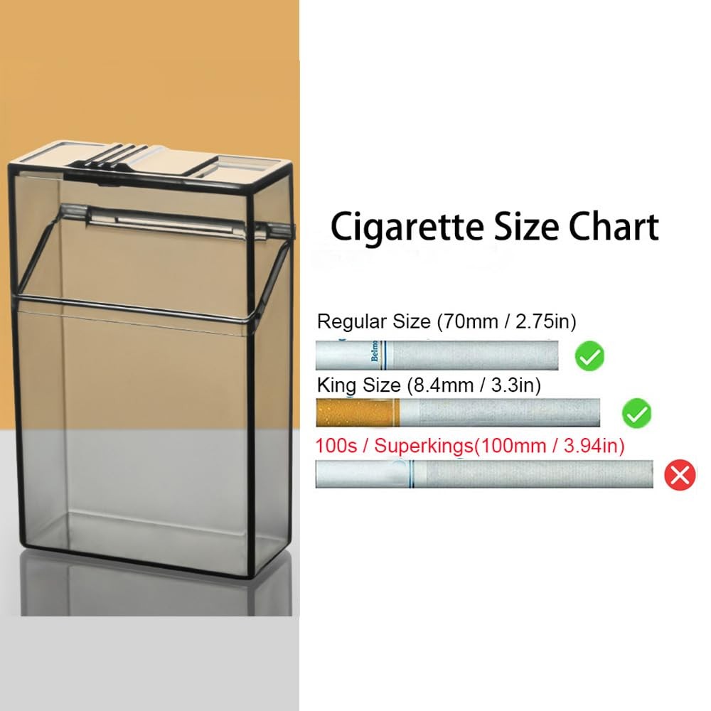 (2 Pack) Acrylic Transparent Cigarette Case