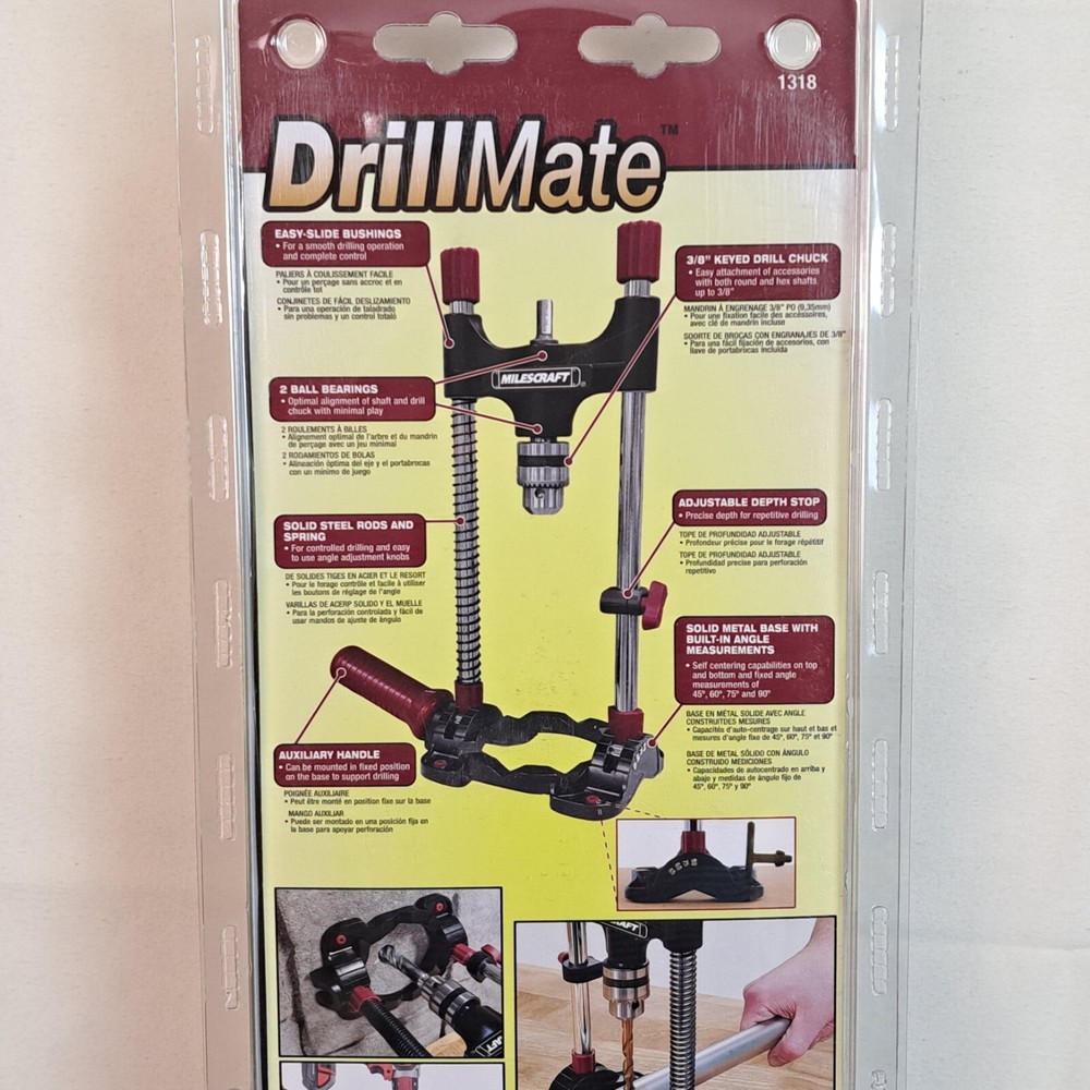 New Milescraft DrillMate Portable Drill Press - Drill Guide Attachment 1318