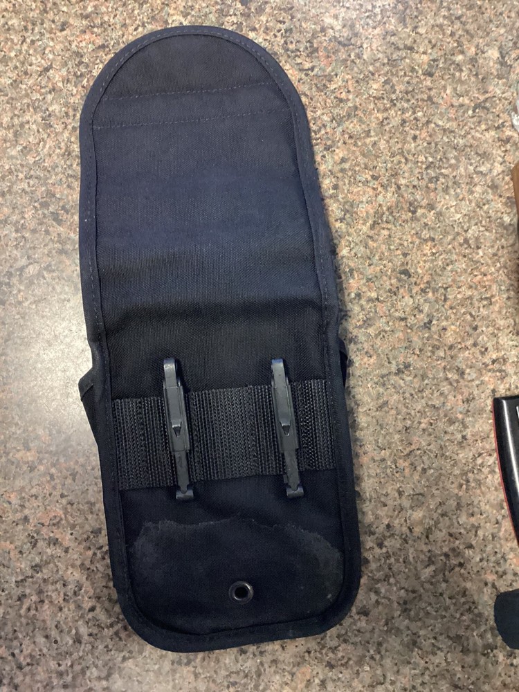 GI ISSUE BLACK 3 COMPARTMENT GENERAL PURPOSE POUCH W/ ALICE CLIPS