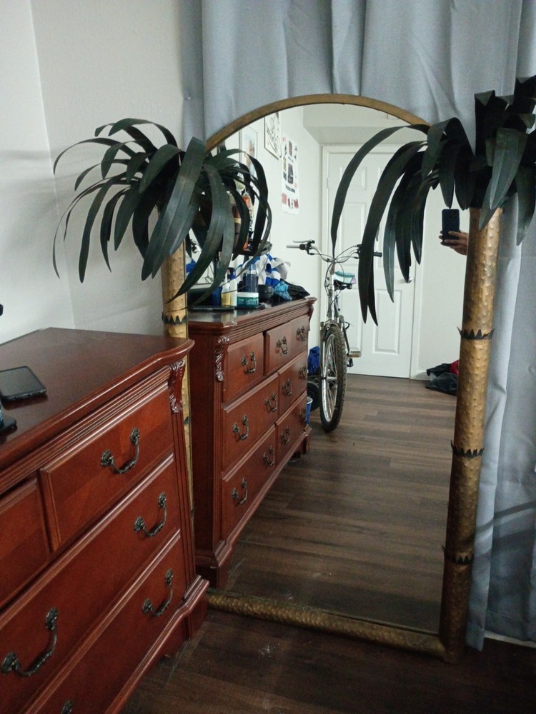 1940s Hollywood Regency palm tree mirror