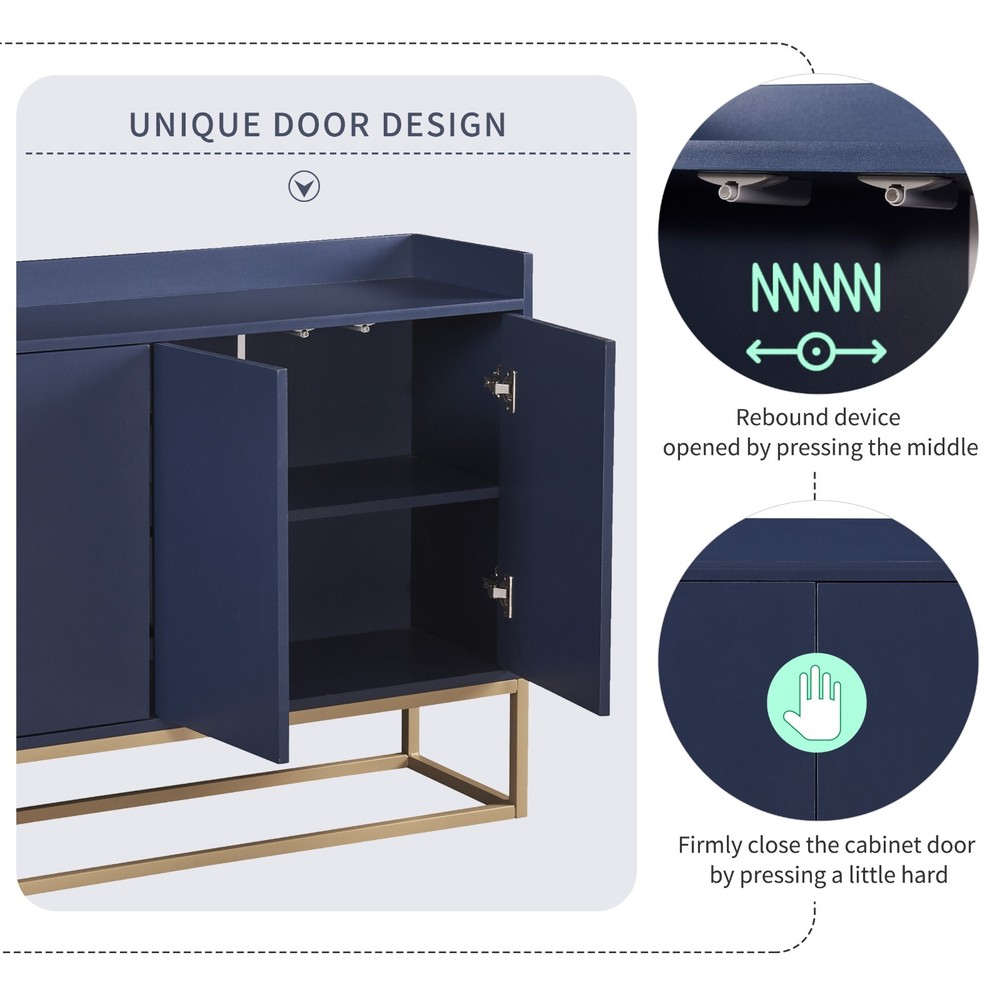 Modern Sideboard Elegant Buffet Cabinet with Large Storage Space (Navy)