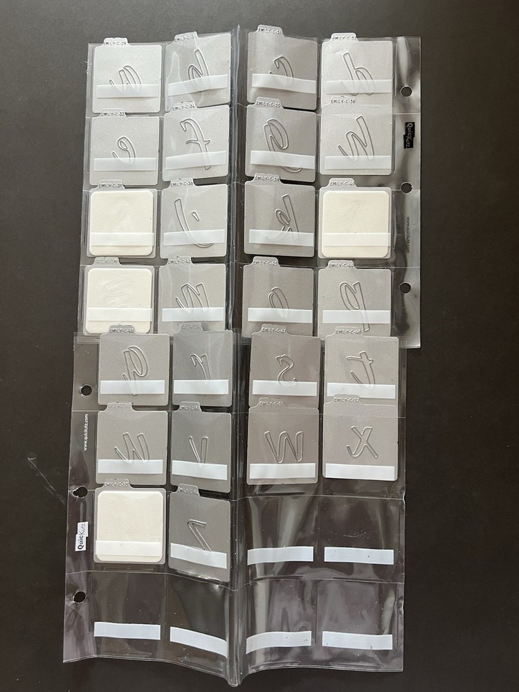 Quickutz Alphabet EMILY Complete Upper Case, Lower Case, Numbers W/Binder