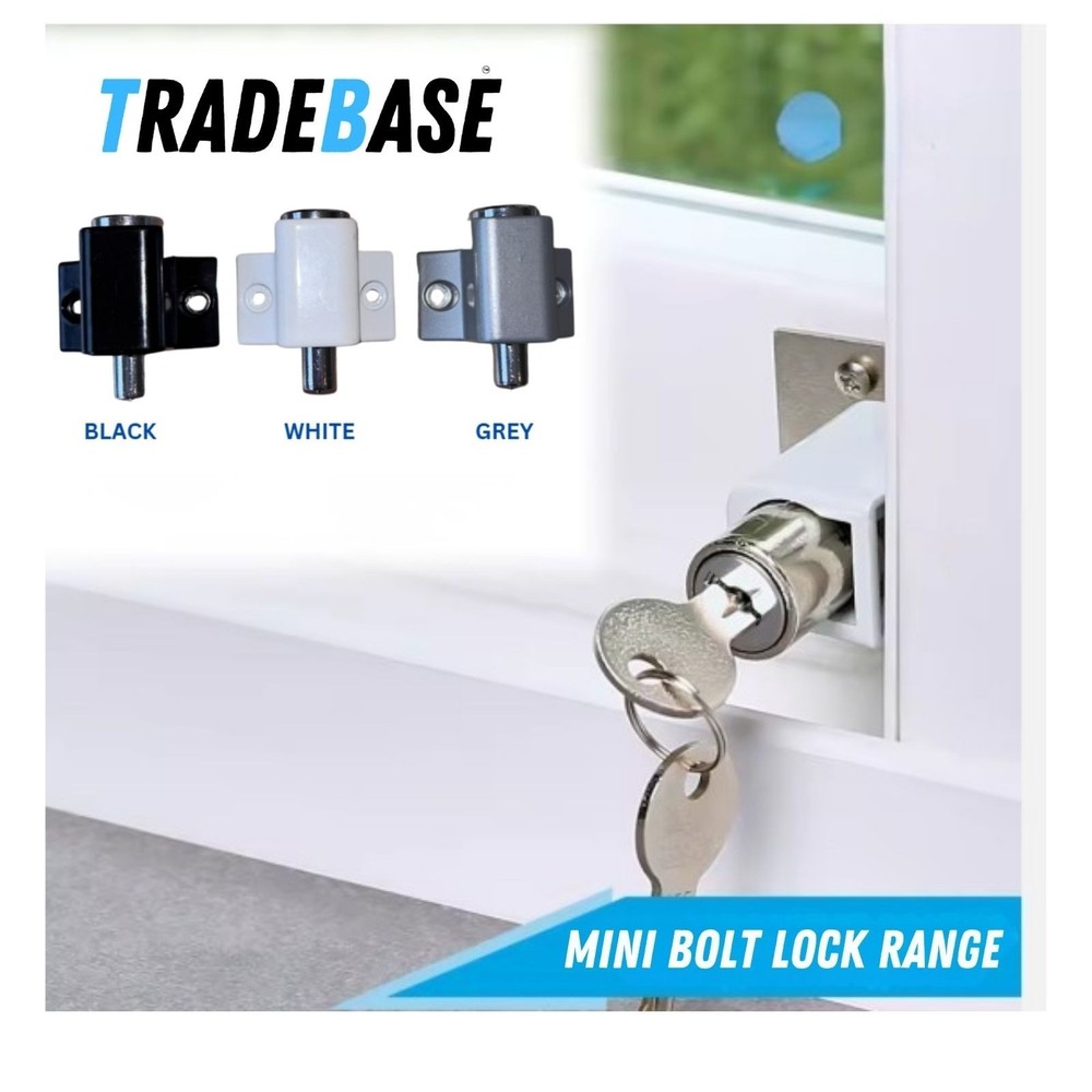 TradeBase Mini Push Lock Window | Door | Silver Grey