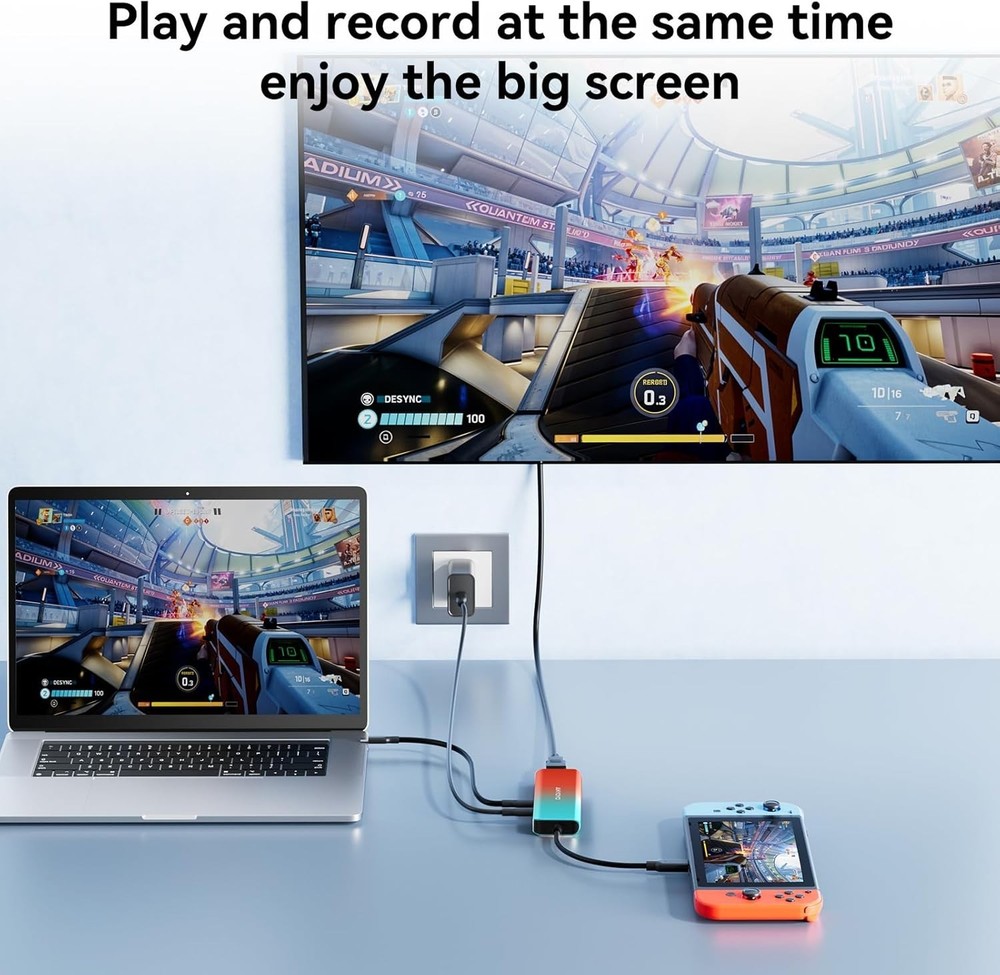 High-Definition USB-C Capture Card for Streaming: 100W Charging & Compatibility