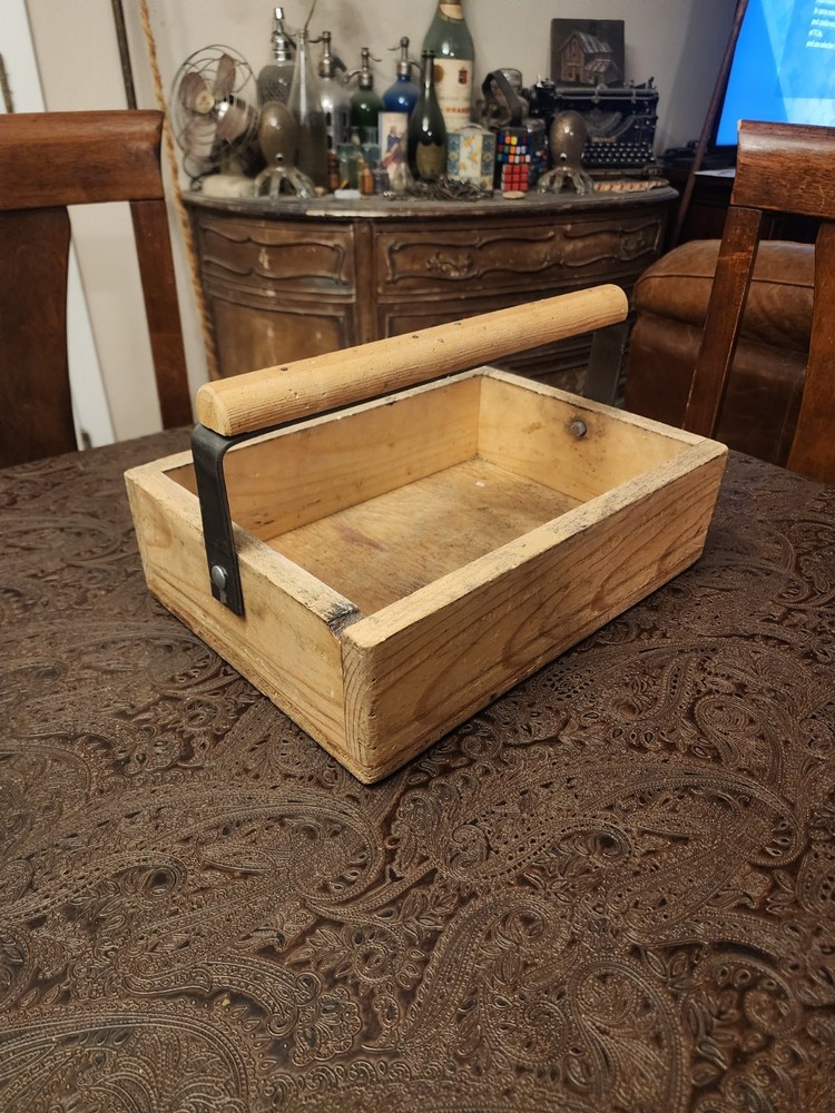 Wooden Caddy Or Tool Box. Organizer. Farmhouse, Primitive, Rustic.