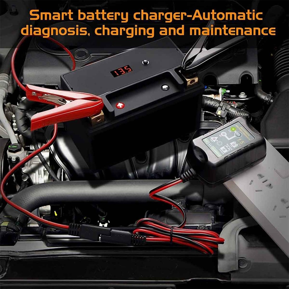 Automatic Battery Charger Maintainer Motorcycle Trickle Float For 6V 12V