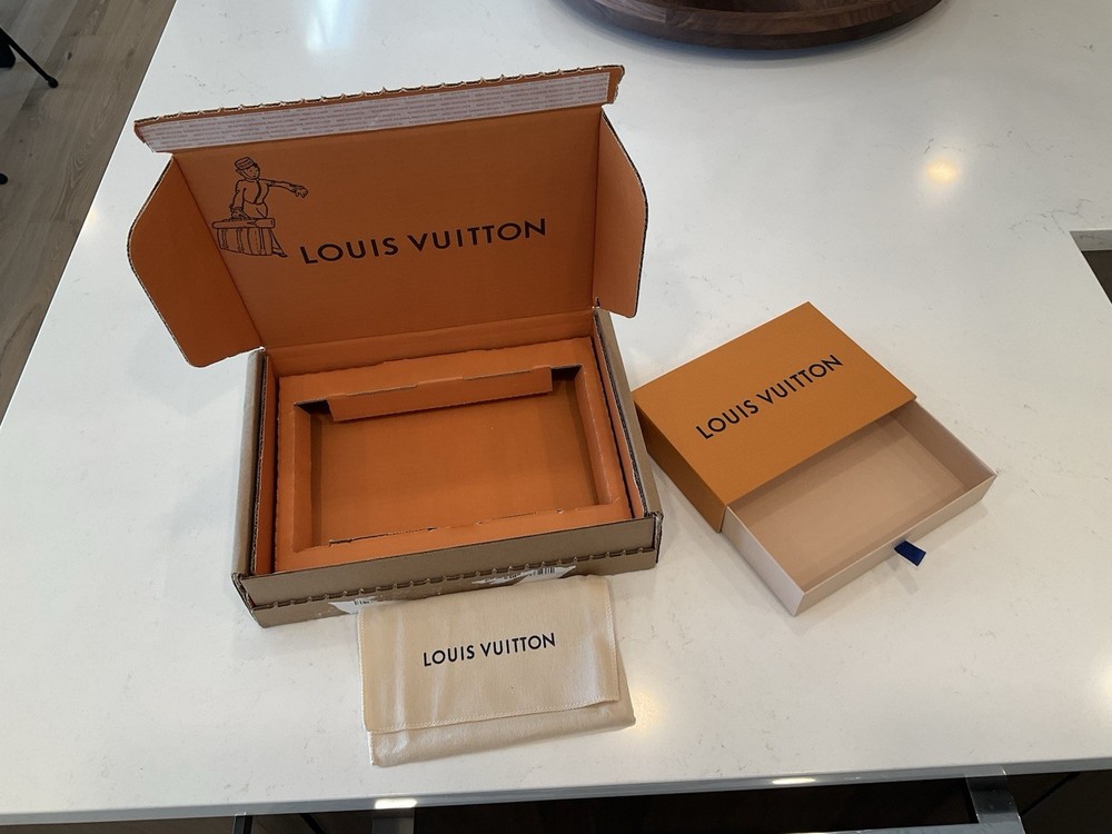 LOUIS VUITTON Drawer box & Dust Cover-NEW. (Includes Outer Mailing Box-used x1).
