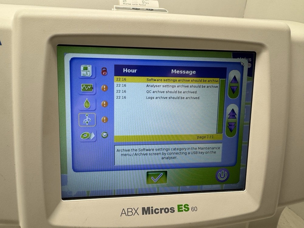 Horiba ABX Micros ES 60 Hematology Analyzer