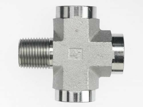 5655-04-04-04-04  HYDRAULIC FITTING  1/4" PIPE  CROSS