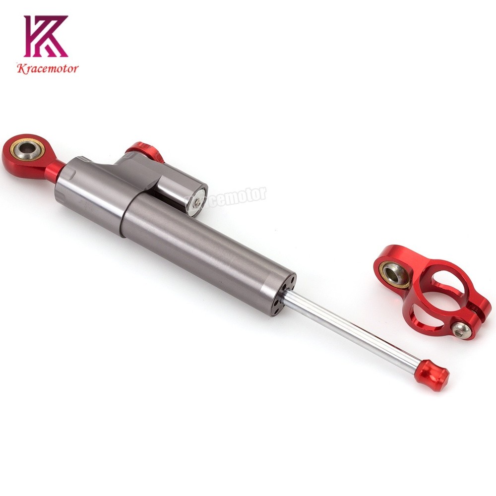 CNC Universal For Sprtobike Scooter ATV Steering Stabilizer Damper Linear Gray