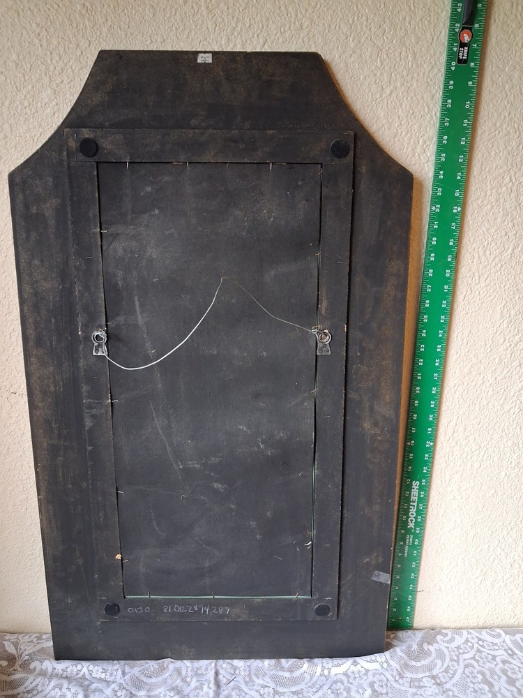 Grand 40" Peruvian Reverse-Painted Glass "Cusco School" Mirror