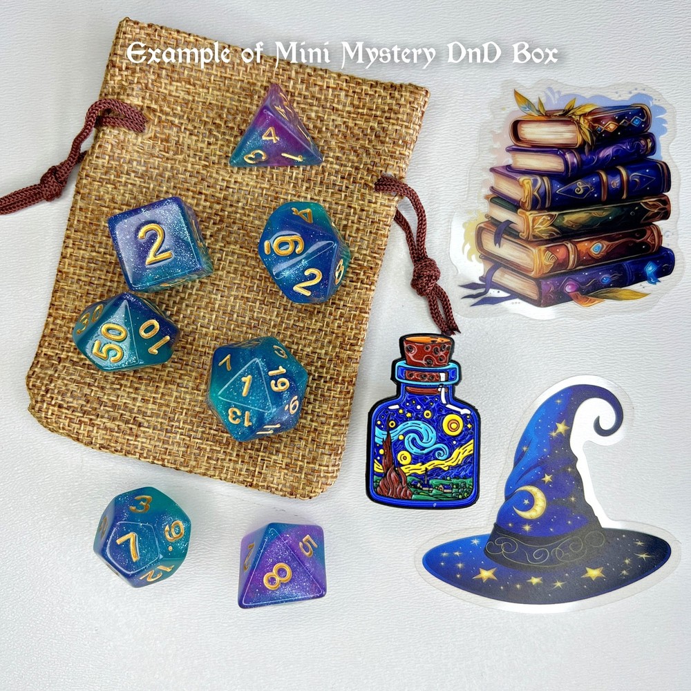 Mini Mystery DnD Bundle Box, 5 Surprise D&D Items Inside, Random Rpg Gamer Gift