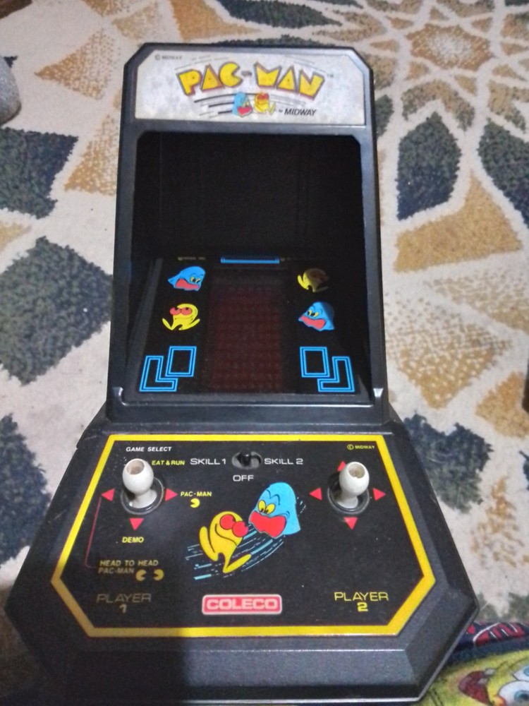 1982 Coleco Pac-Man Mini Arcade Version With Original Box. Works Great.